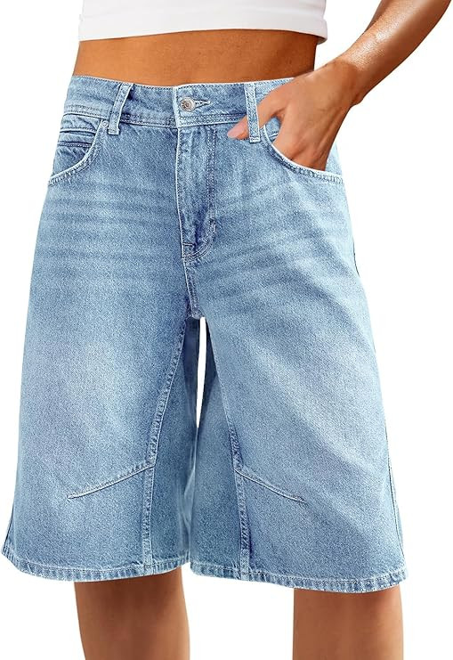 Cicy Bell Womens Summer Wide Leg Denim Shorts Casual Loose Mid Rise Jorts Bermuda Knee Length Jea... | Amazon (US)
