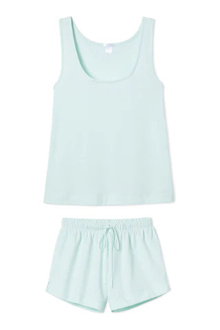 Pointelle Pajama Shorts Set in Pool | Lake Pajamas