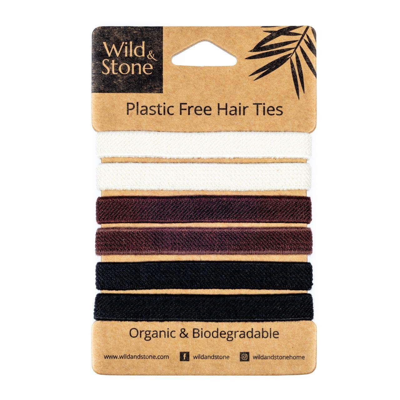 Wild & Stone | Pack of 6 Hair Bands | 100% Biodegradable and Plastic-Free Elastic Hair Ties | 100... | Amazon (US)