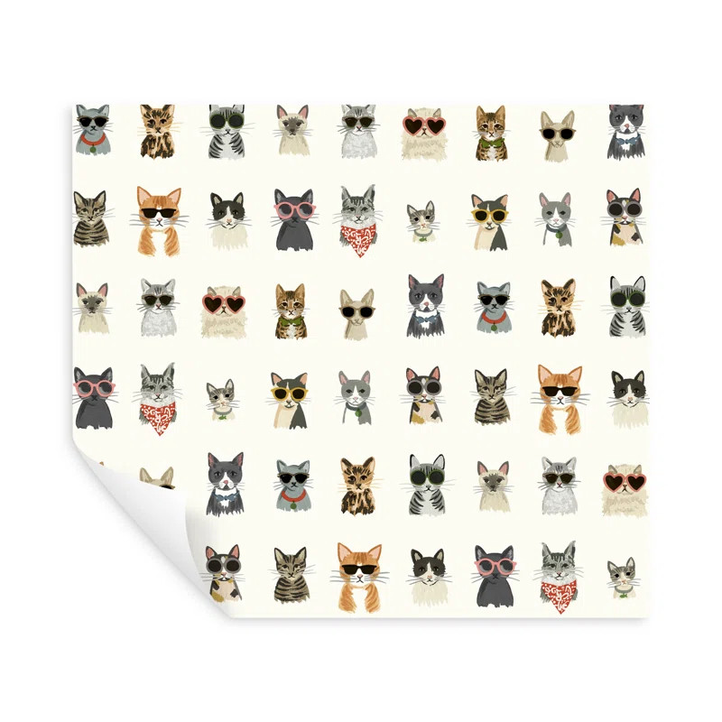 Cool Cats Peel & Stick Wallpaper Roll | Wayfair North America