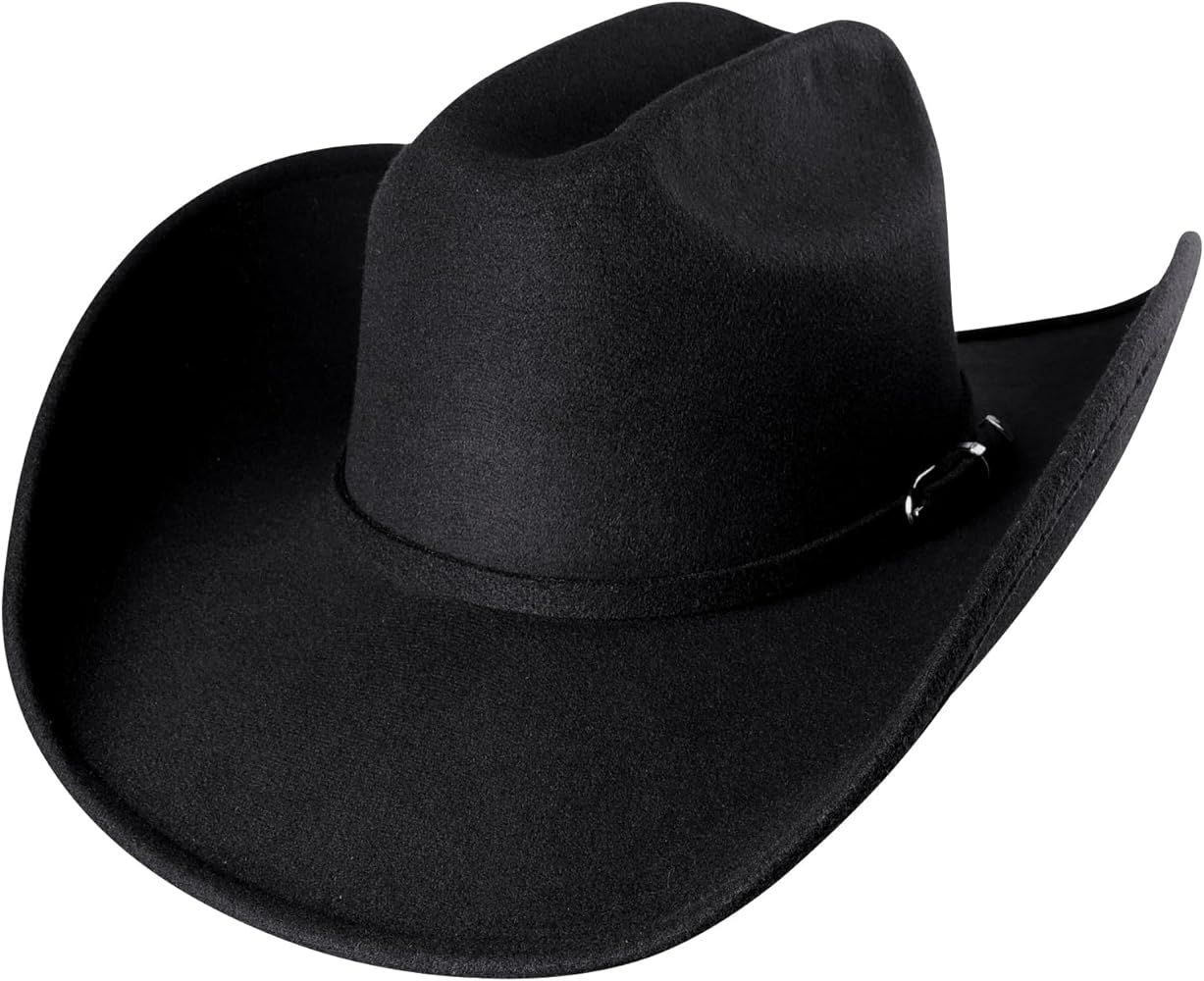 MGupzao Cowboy Hat for Men Women - Western Cowboy Hat Felt Wide Brim Cowgirl Hats for Travel, Fis... | Amazon (US)