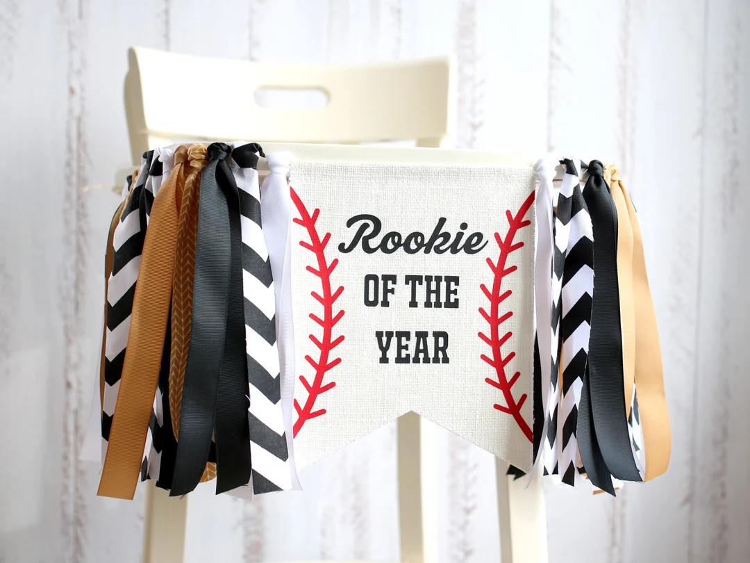 Rookie of the year Baseball Highchair Banner, highchair banner boy, Baseball birthday banner, bas... | Etsy (US)