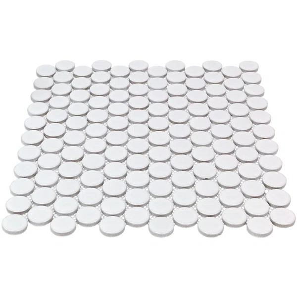 Joy Rimmed 1" x 1" Ceramic Penny Round Mosaic Tile | Wayfair North America