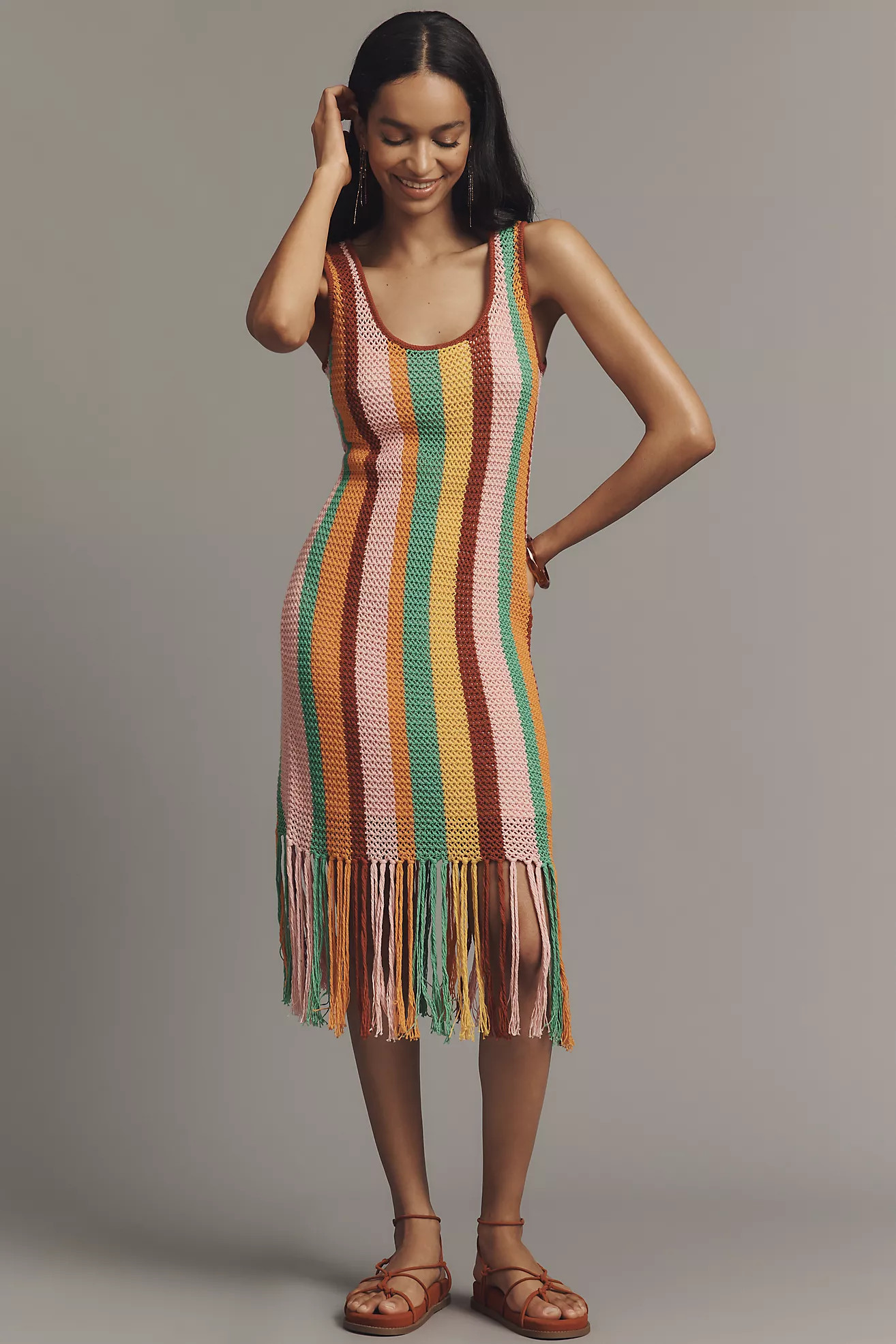 Farm Rio x Anthropologie Sleeveless Stripe Midi Dress | Anthropologie (US)