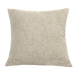 HomeRoots Victoria Beige Tweed Sqaure Accent Pillow w/ Removable Covers-329360 - The Home Depot | The Home Depot