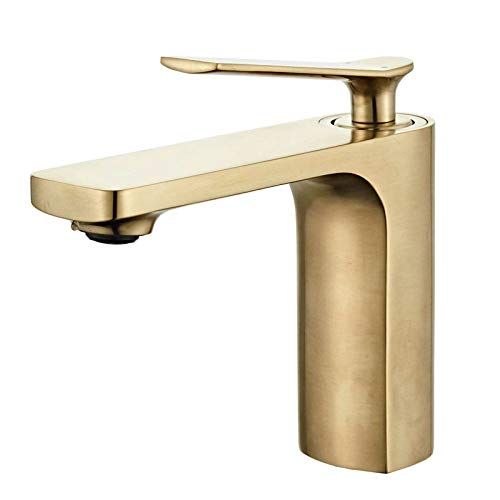 Modern Single Handle Bathroom Basin Faucet Laundry Vanity Sink Faucet Brushed Nickel Gold Finish Lav | Amazon (US)