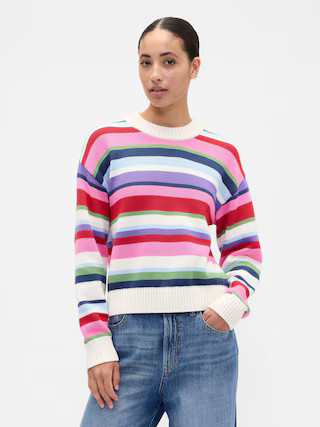 Relaxed Stripe Cropped Sweater | Gap Factory