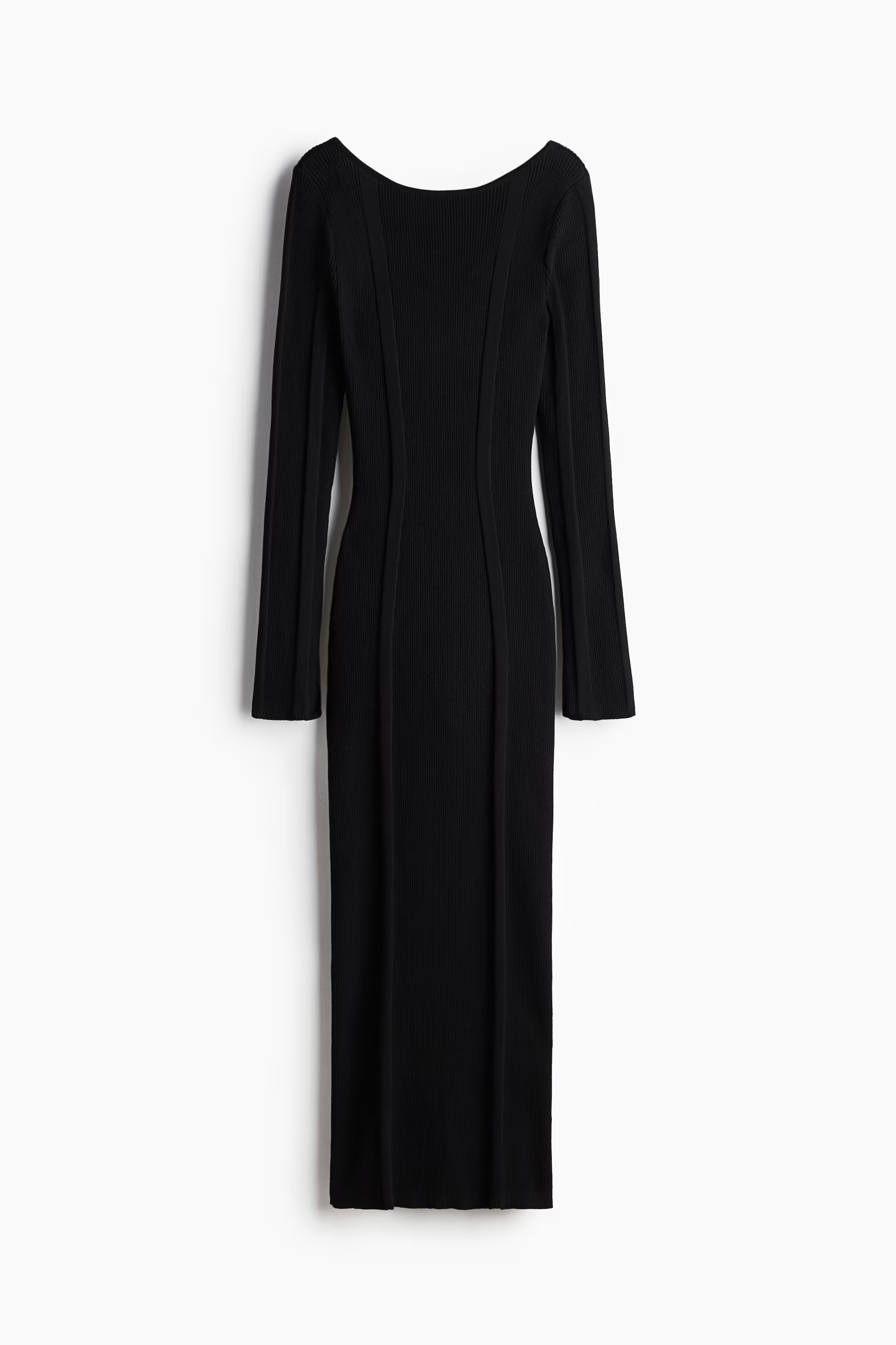 Rib-Knit Bodycon Dress with Low-Cut Back - Black - Ladies | H&M US | H&M (US + CA)
