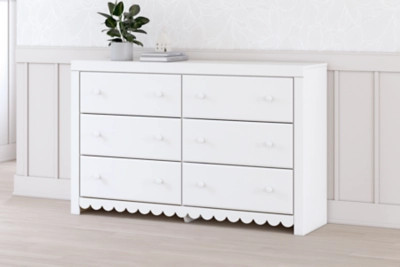 Mollviney 6 Drawer Dresser, White | Ashley Homestore
