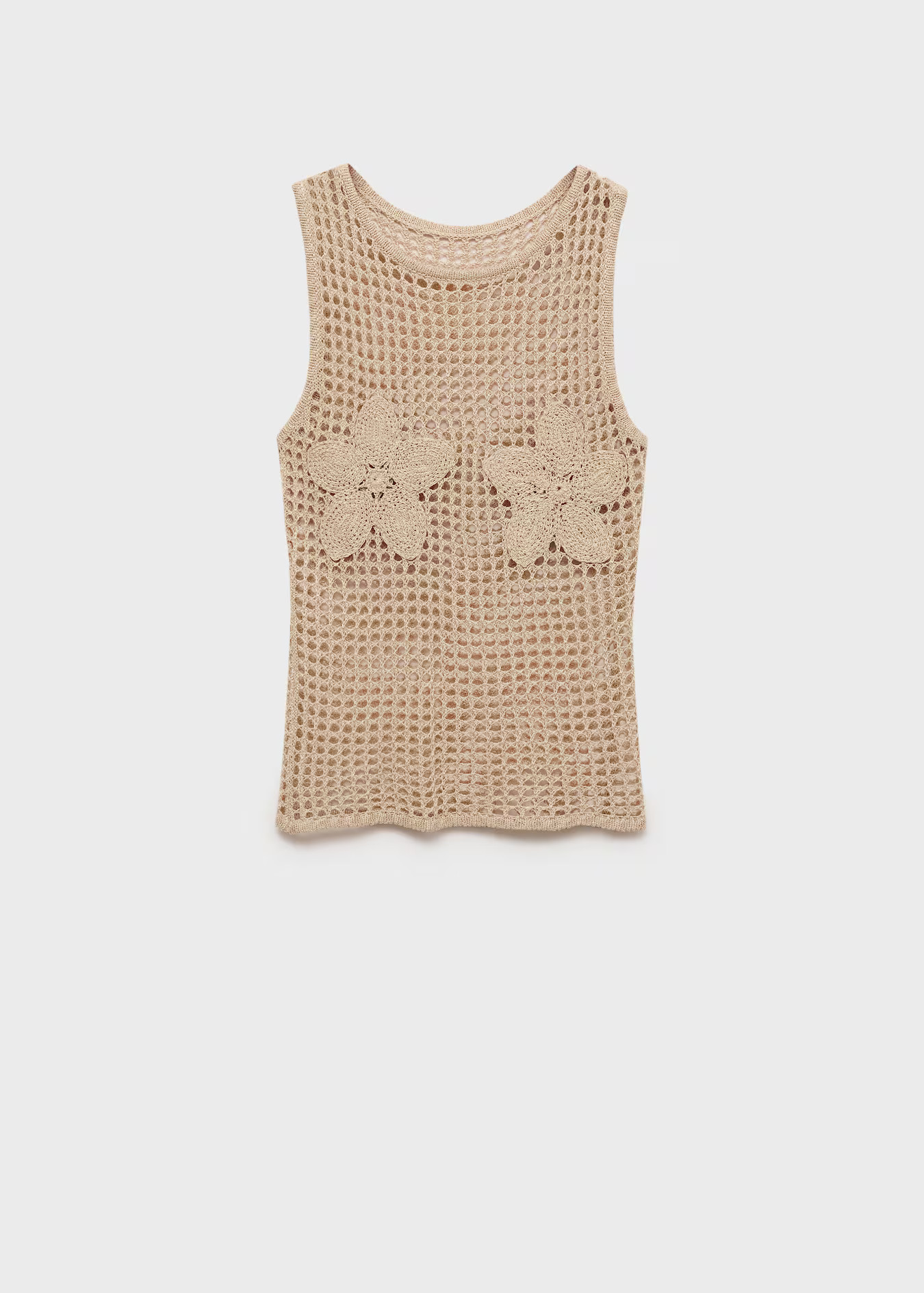 Flower embroidered crochet top - Women | MANGO United Kingdom | MANGO (UK)