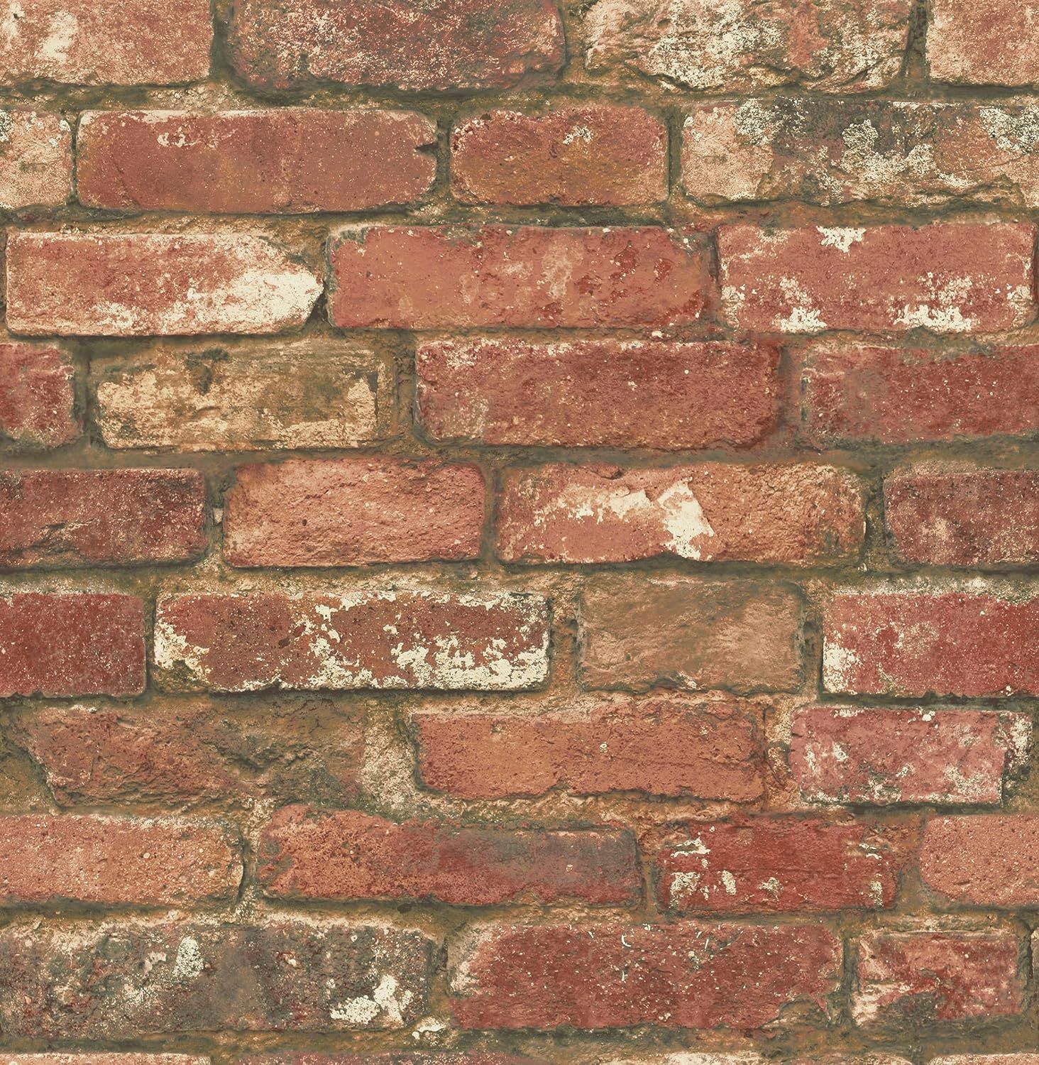 NuWallpaper NU2214 Brick Peel & Stick Wallpaper, Red | Amazon (US)