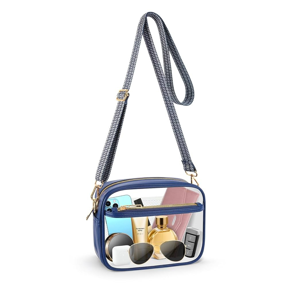 MOMSIV Clear Bag, Stadium Approved Clear Bags with Adjustable Strap Clear Stadium Bag for Women M... | Amazon (US)