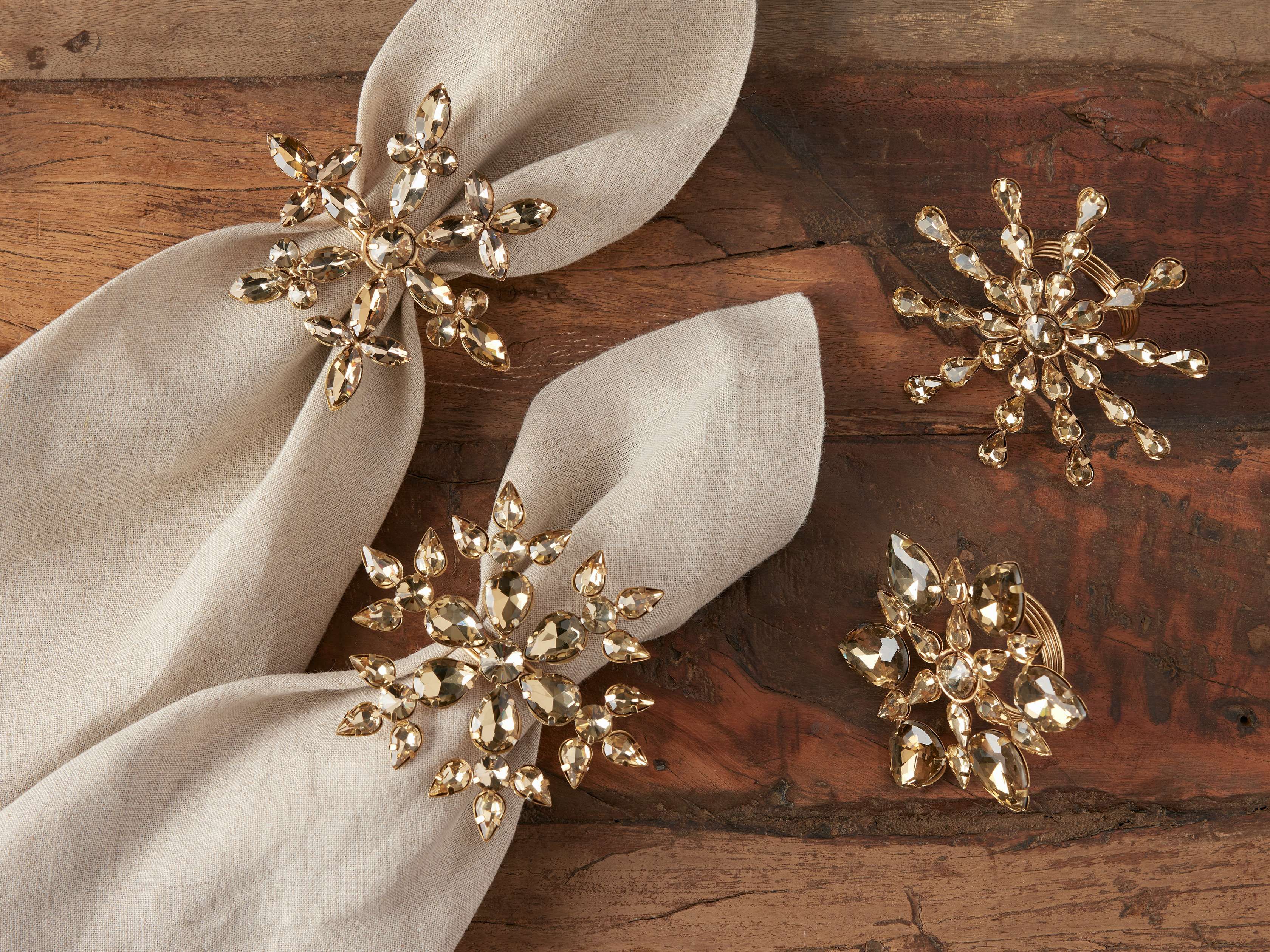 Snowflake Napkin Rings (Set of 4) | Arhaus