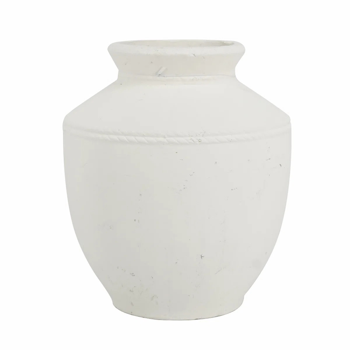 Round Terracotta Vase - Natural White Finish | Wayfair North America