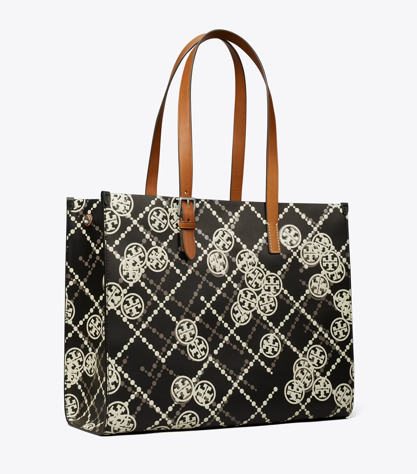 T MONOGRAM LEATHER HIGH FREQUENCY TOTE | Tory Burch (US)