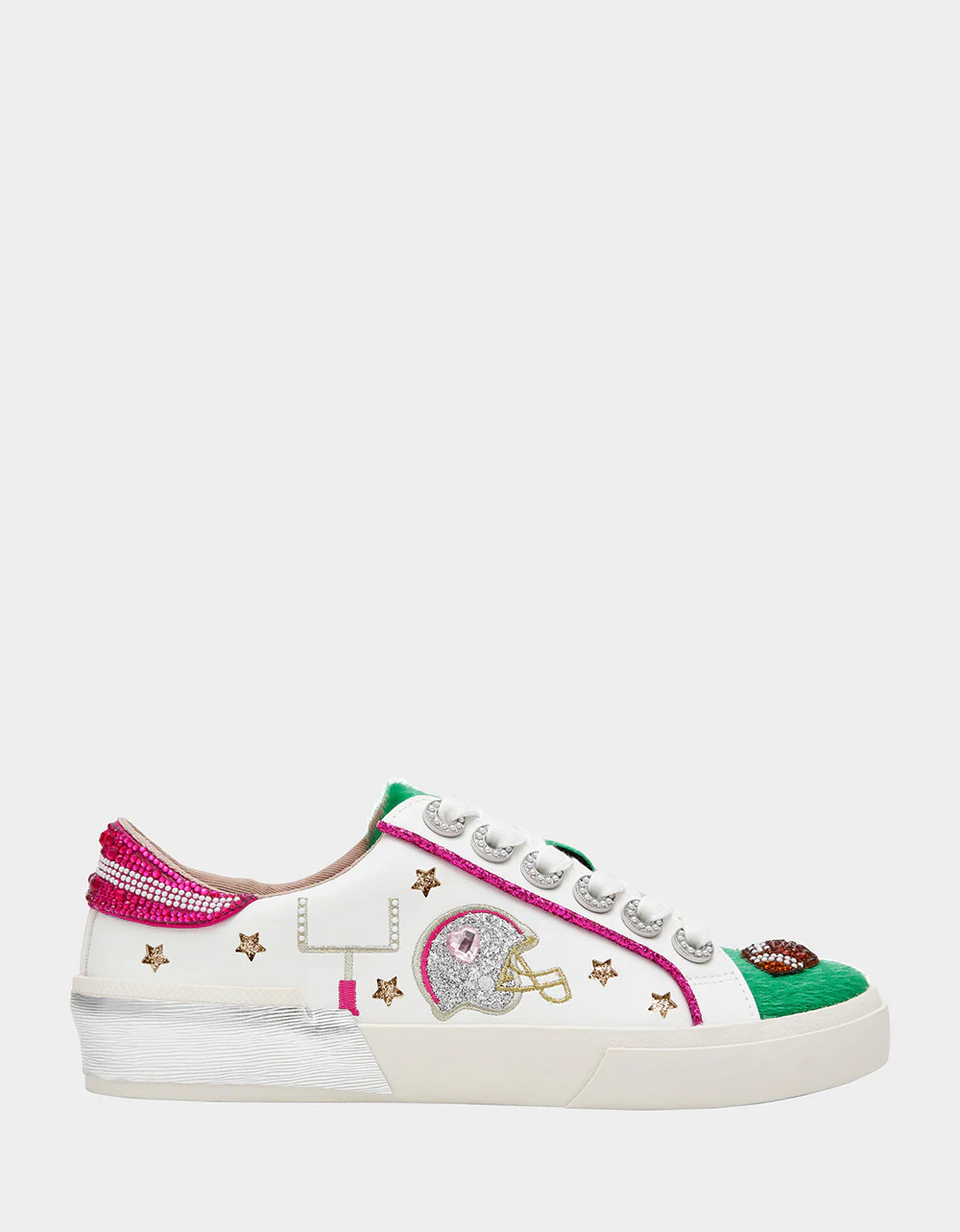 HAYES Football Multi Embellished Low-Top Lace-Up Women's Sneaker | Betsey Johnson