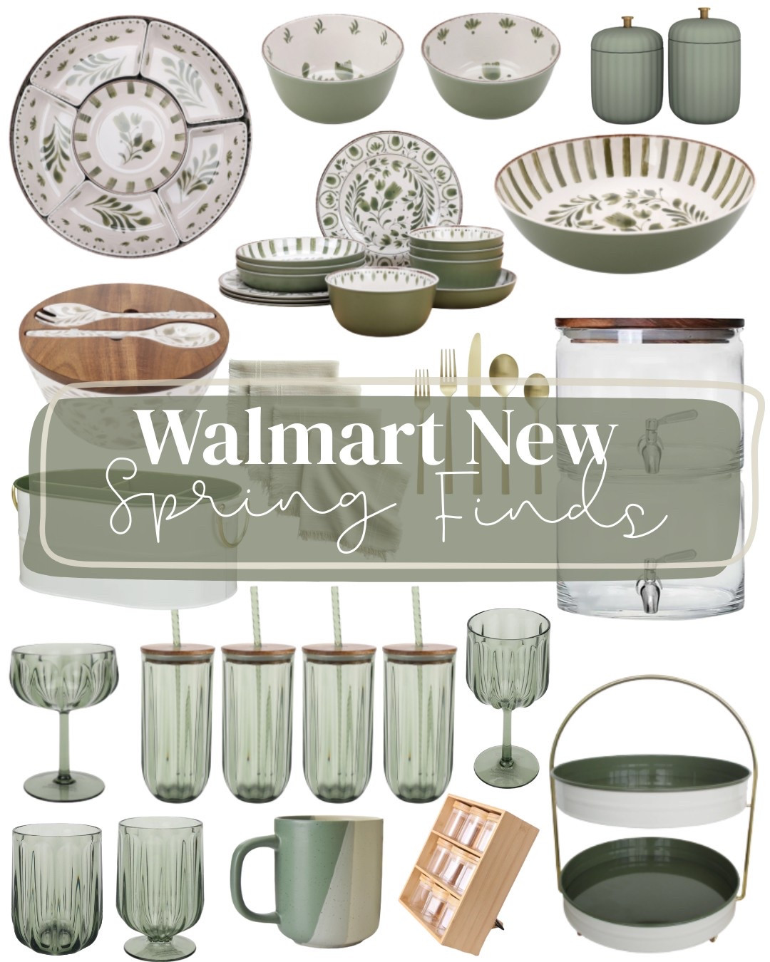 Fresh greens & earthy neutrals 🌿 Loving these new spring finds from Walmart — perfect for refreshing your kitchen + hosting in style! #WalmartHome #SpringRefresh #KitchenFinds #WalmartFinds #GreenAesthetic #HomeOnABudget #HostInStyle