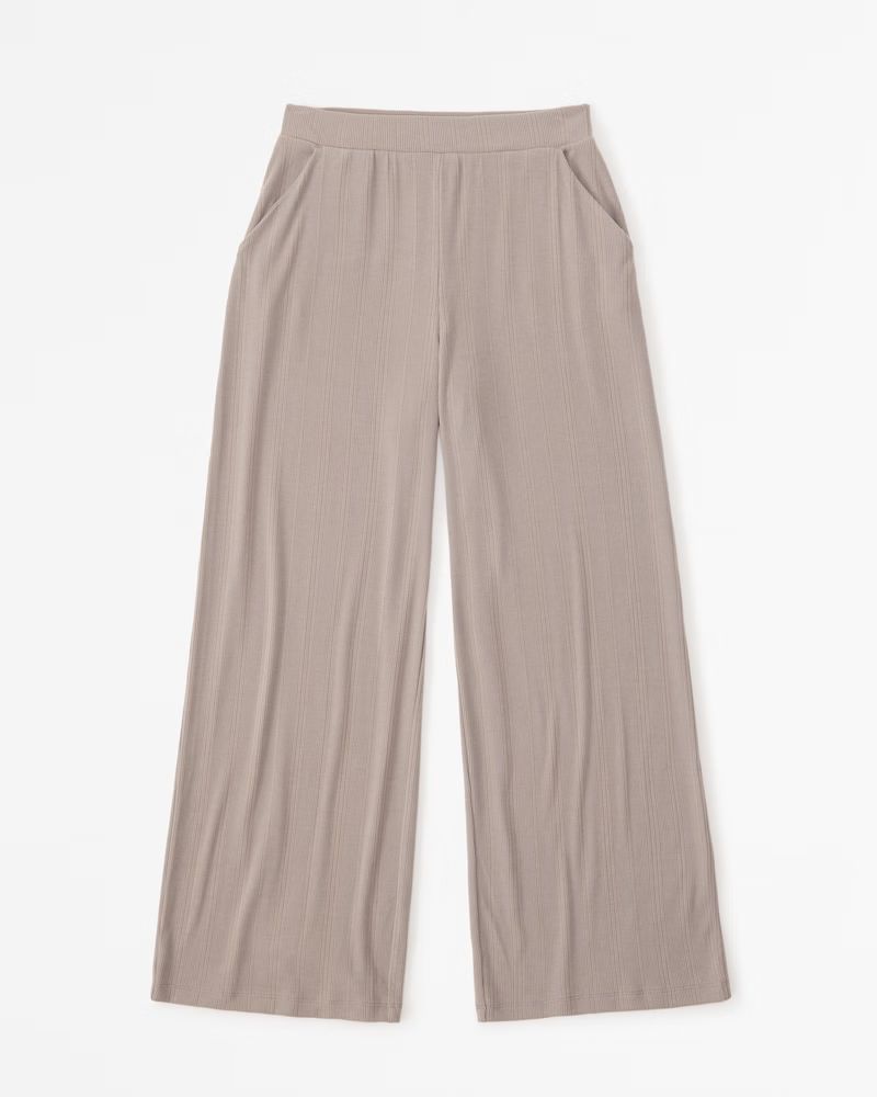 Women's Cozy Rib Wide Leg Sleep Pant | Women's Intimates & Sleepwear | Abercrombie.com | Abercrombie & Fitch (US)