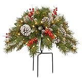 National Tree Company National Tree 18 Inch Frosted Urn Filler with Cones, Red Berries, Tripod St... | Amazon (US)