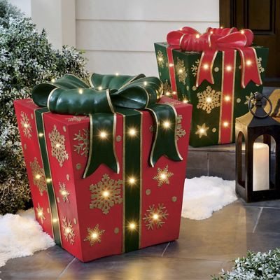 Pre-lit Oversized Present | Grandin Road | Grandin Road