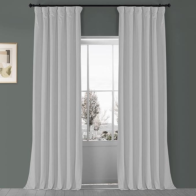 Half Price Drapes VPCH-110602-84 Signature Blackout Velvet Curtain (1 Panel), 50 in x 84 in, Porc... | Amazon (US)