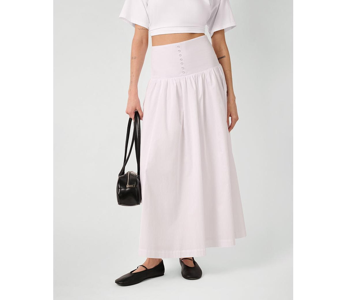 WeWoreWhat Women's Drop Waist Maxi Skirt - Classic white | Macy's