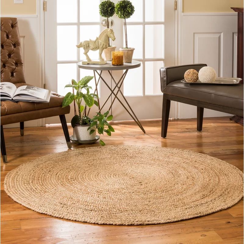 Purwa Hand-Braided Beige Area Rug | Wayfair North America