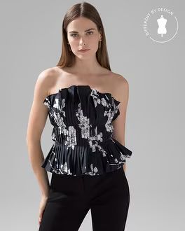 Floral Ruffled Bustier | White House Black Market