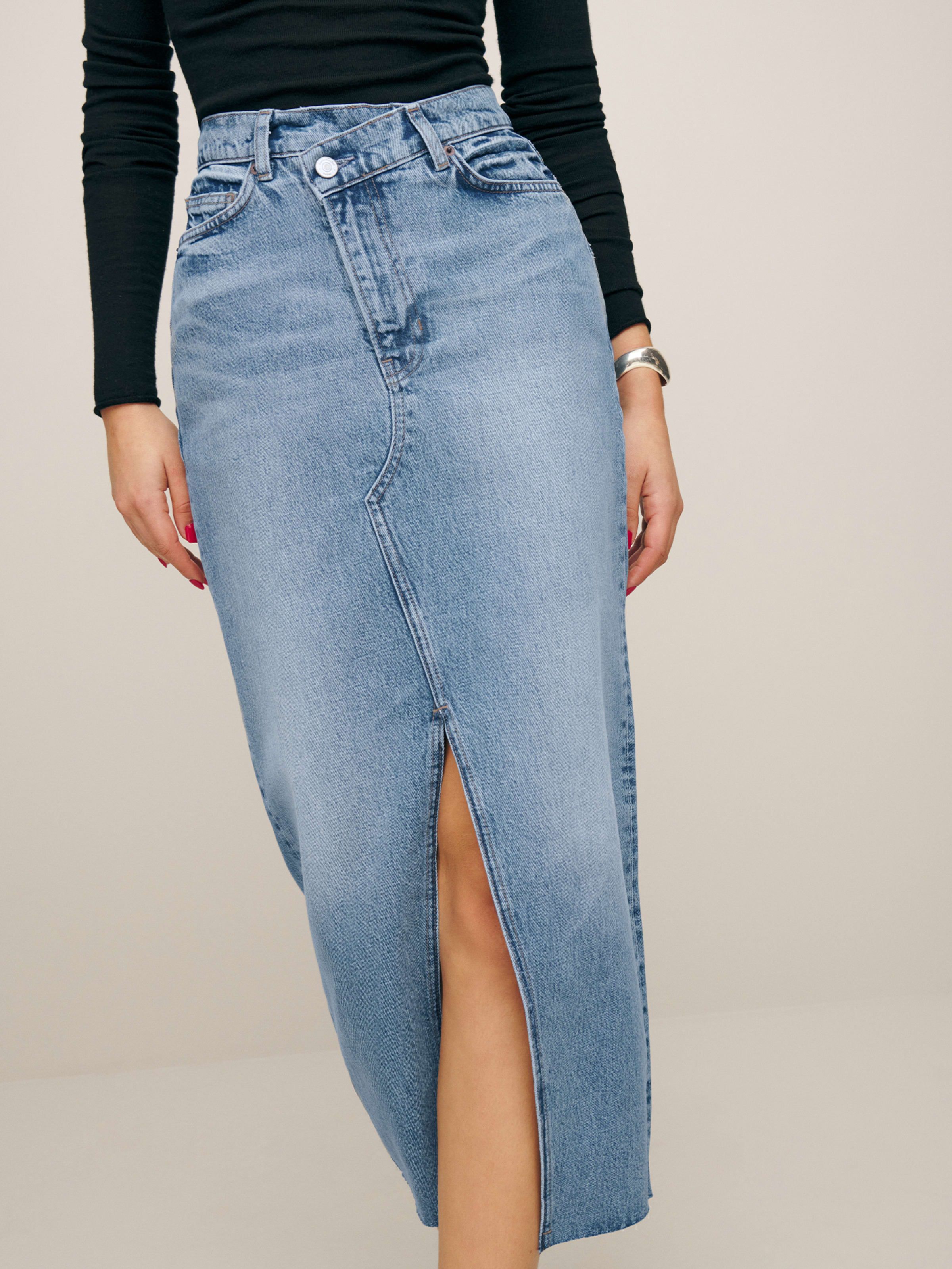 Nila Long Denim Skirt | Reformation (Global)