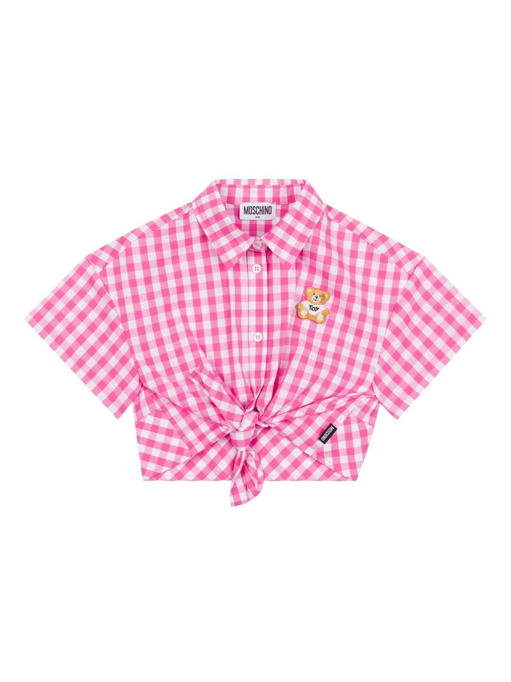 Moschino Kids gingham-print shirt - Pink | Farfetch Global
