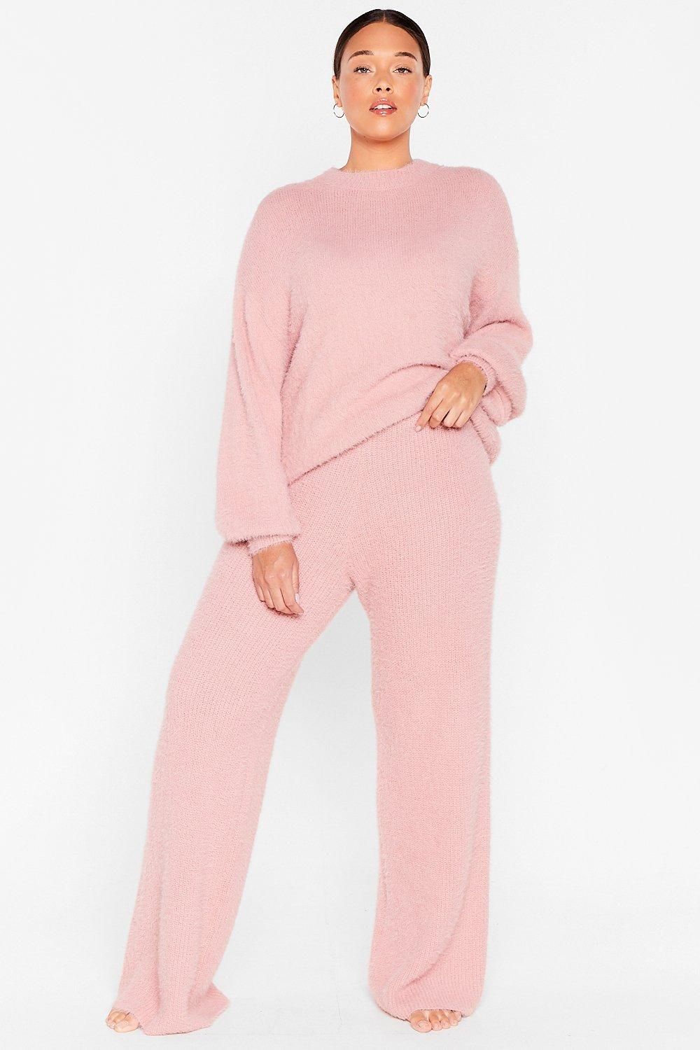 Womens It Takes Two Baby Plus Fluffy Knit Lounge Set - Rose | NastyGal (US & CA)