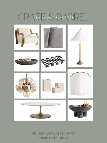 Crate & Barrel new home finds! I love this organic accent chair, these accent lights are so pretty, and I love the mix of materials with wood, metal, marble, and upholstery! 

#LTKstyletip #LTKhome