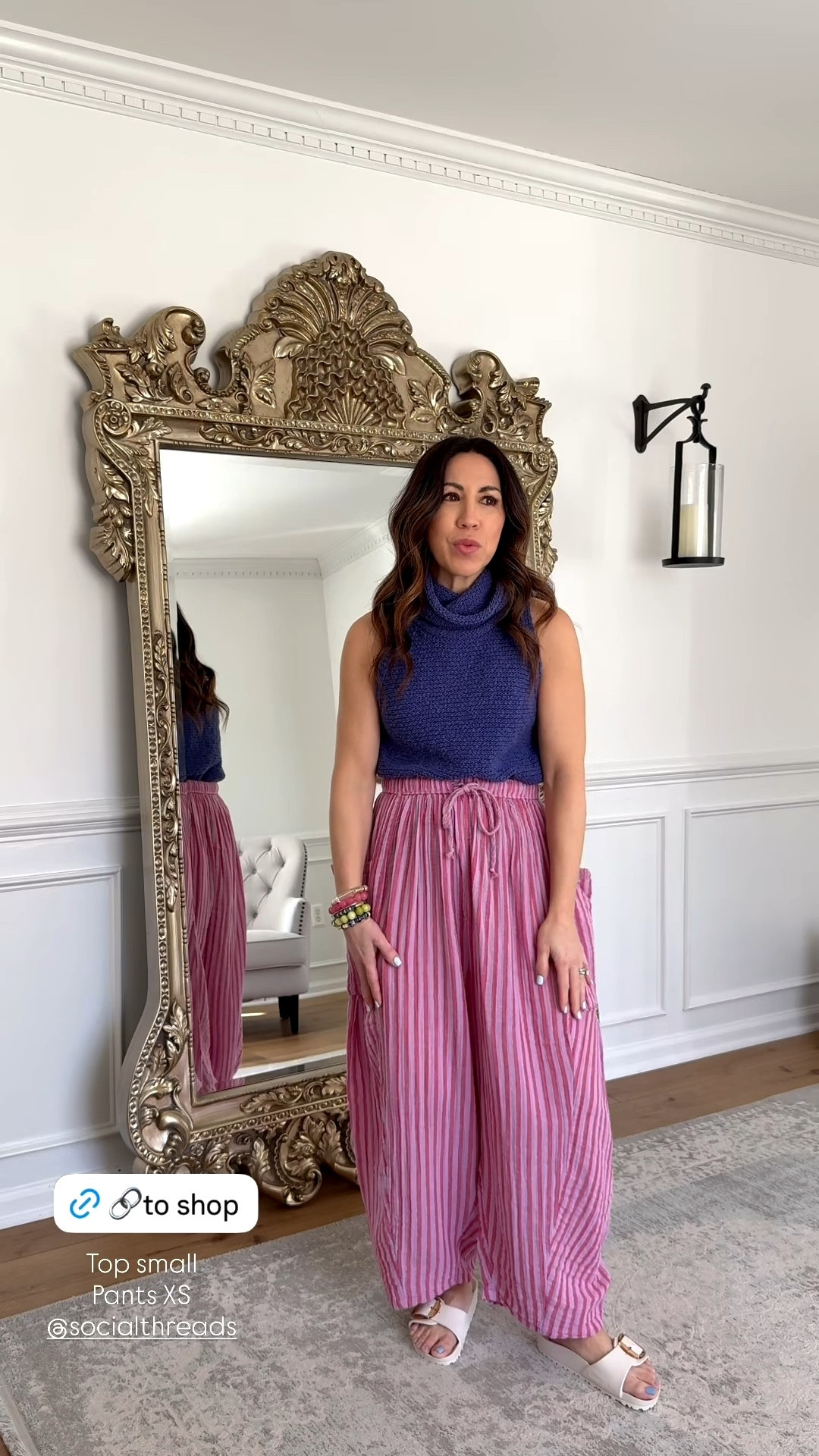 Small sweater tank. XS striped pants.

#LTKOver40 #LTKPetite