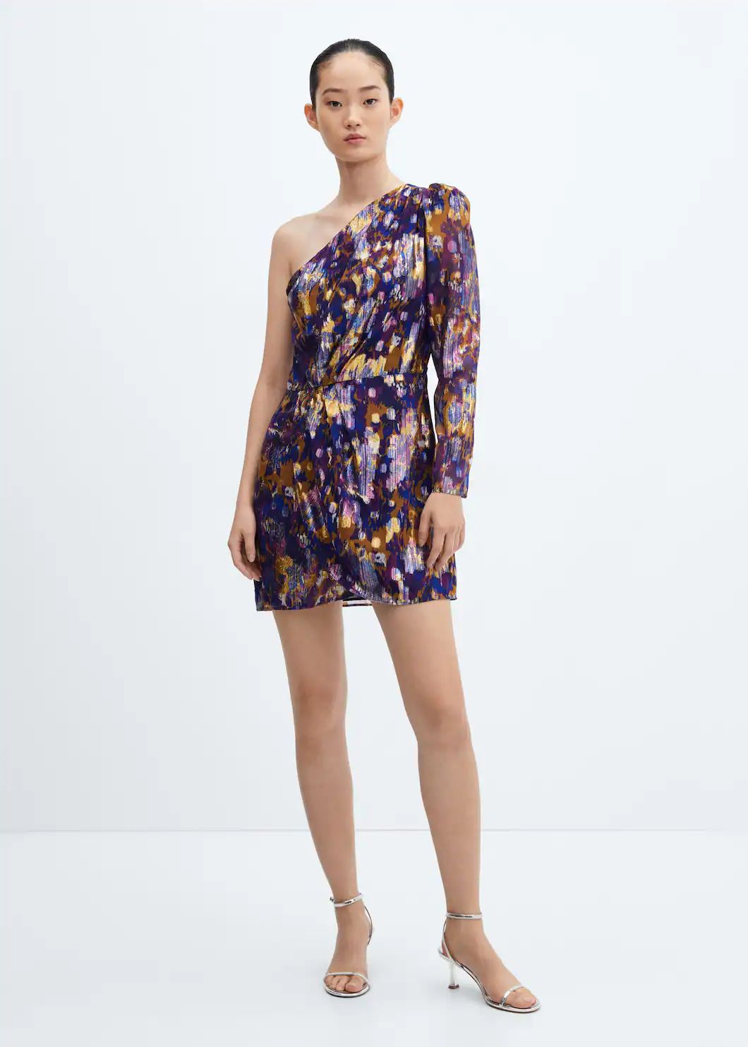 Printed off-shoulder dress | MANGO (US)