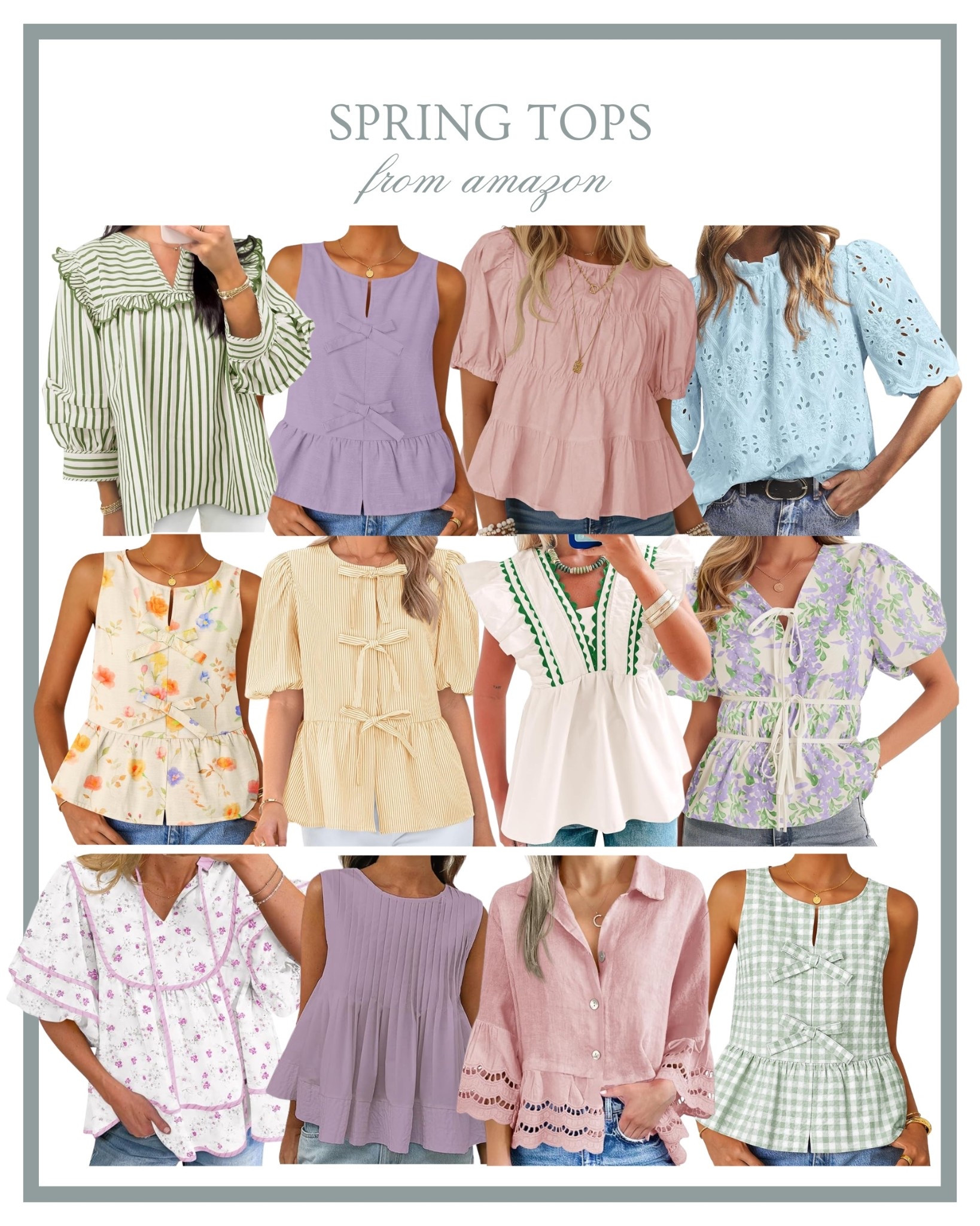 Spring tops from Amazon 💛 Loving these pastel colors for the spring and Easter season 🐰💜🌷 

#LTKSeasonal