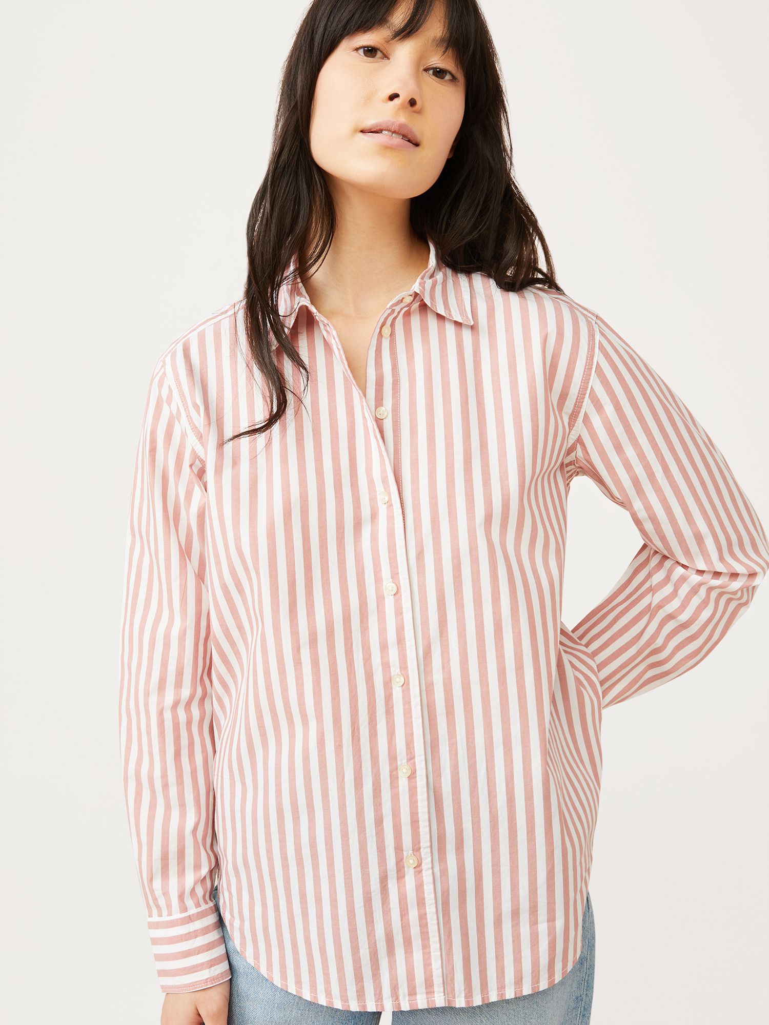 Free Assembly Women’s Boyfriend Shirt with Long Sleeves | Walmart (US)