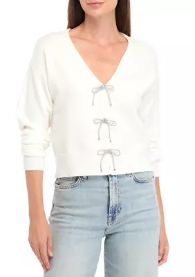 Crown & Ivy Women's Bow Cardigan | Belk