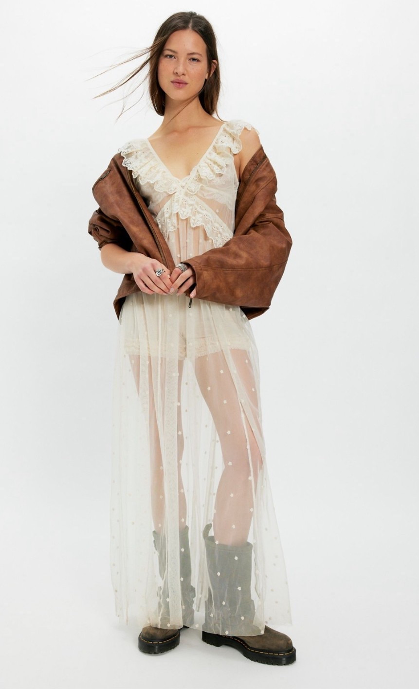 Could see this piece being so perfect for some family photos or a maternity photoshoot 😍 

So sheer and stunning, this sweet maxi slip features delicate lace ruffling at the neckline with an empire waist seam, Swiss dot-inspired daisy embroidery throughout, and a fluttery babydoll silhouette.

#LTKFindsUnder100 #LTKTravel #LTKBump