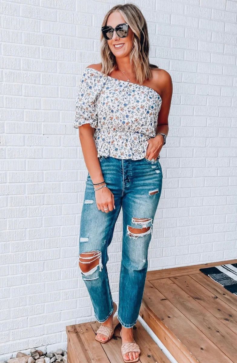 Flying Monkey Tear It Up High Rise Straight Denim | Apricot Lane Boutique