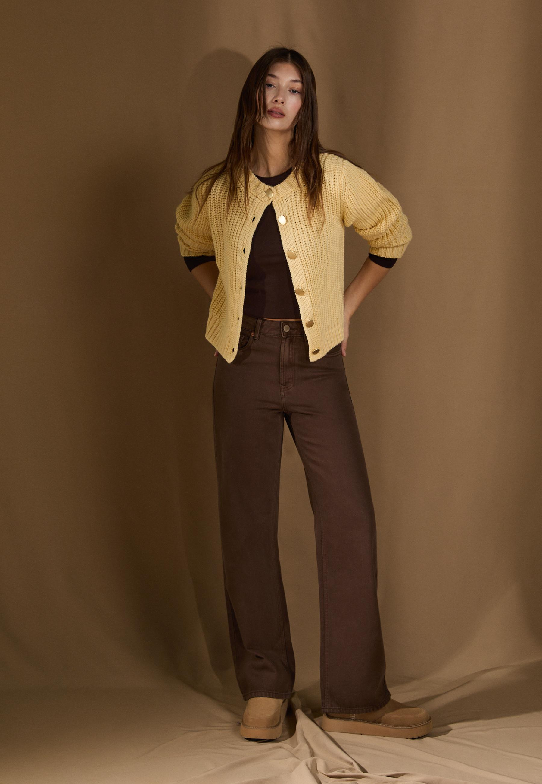 D92 straight wide jeans - Women's fashion | Stradivarius United Kingdom | Stradivarius (UK)