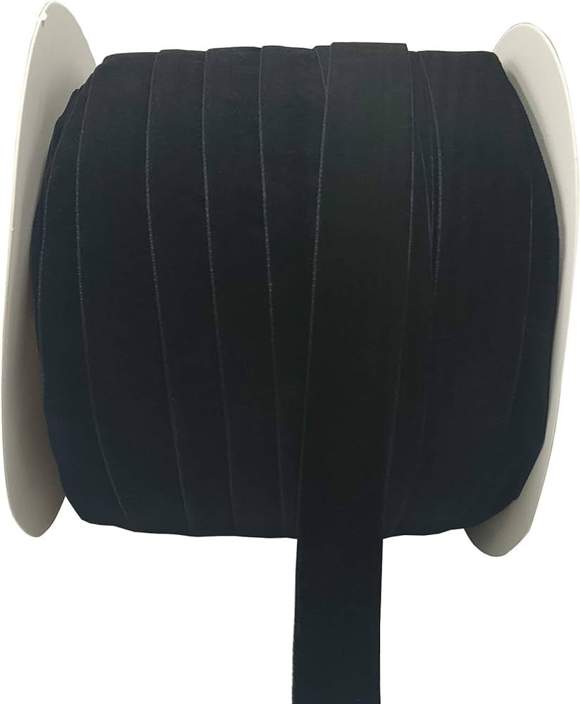 10 Yards Velvet Ribbon Spool (Black, 1") | Amazon (US)