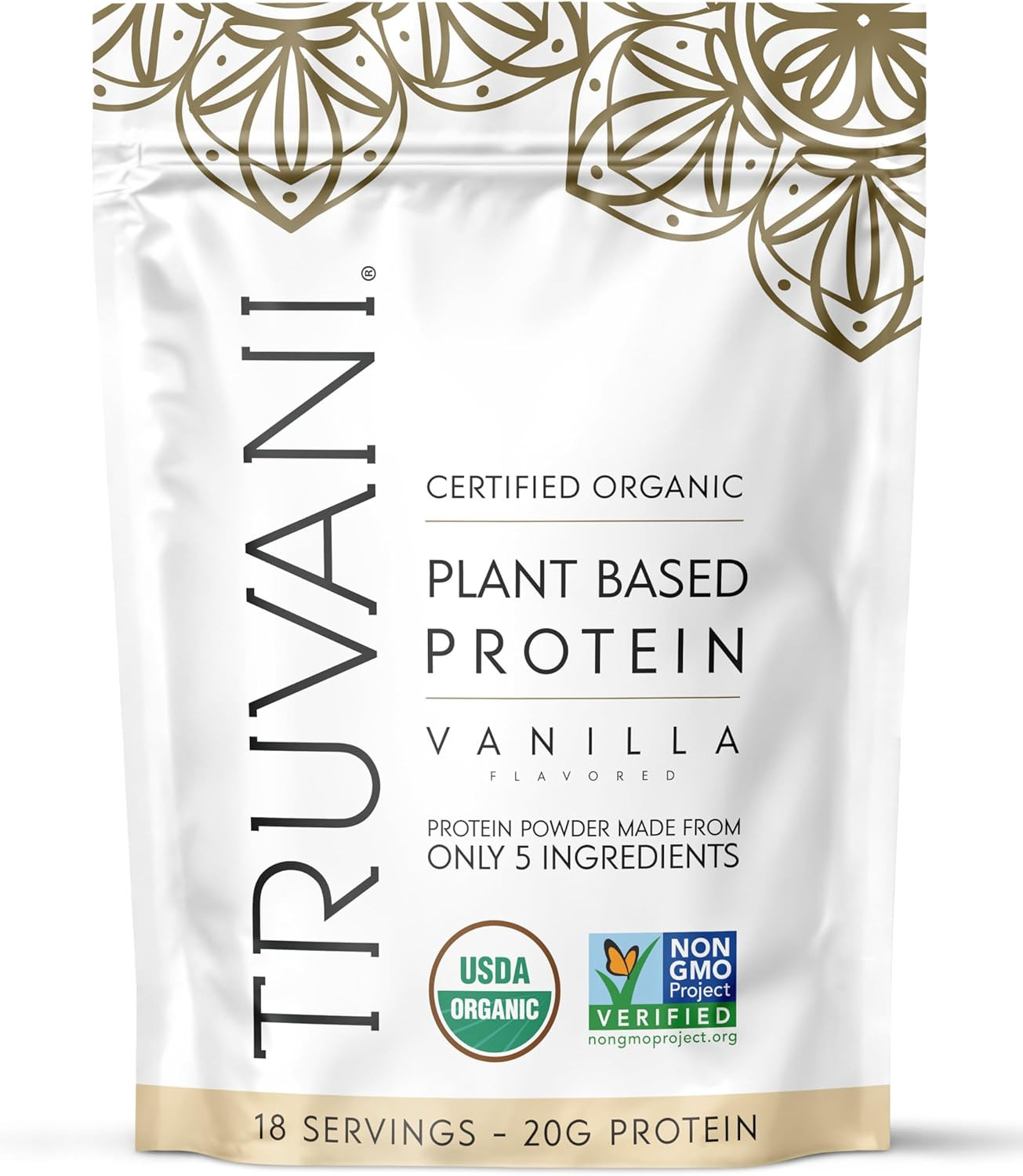 Truvani Organic Plant Based Protein Powder | Vanilla | 20g Pea Protein | 18 Servings | Vegan & Ke... | Amazon (US)
