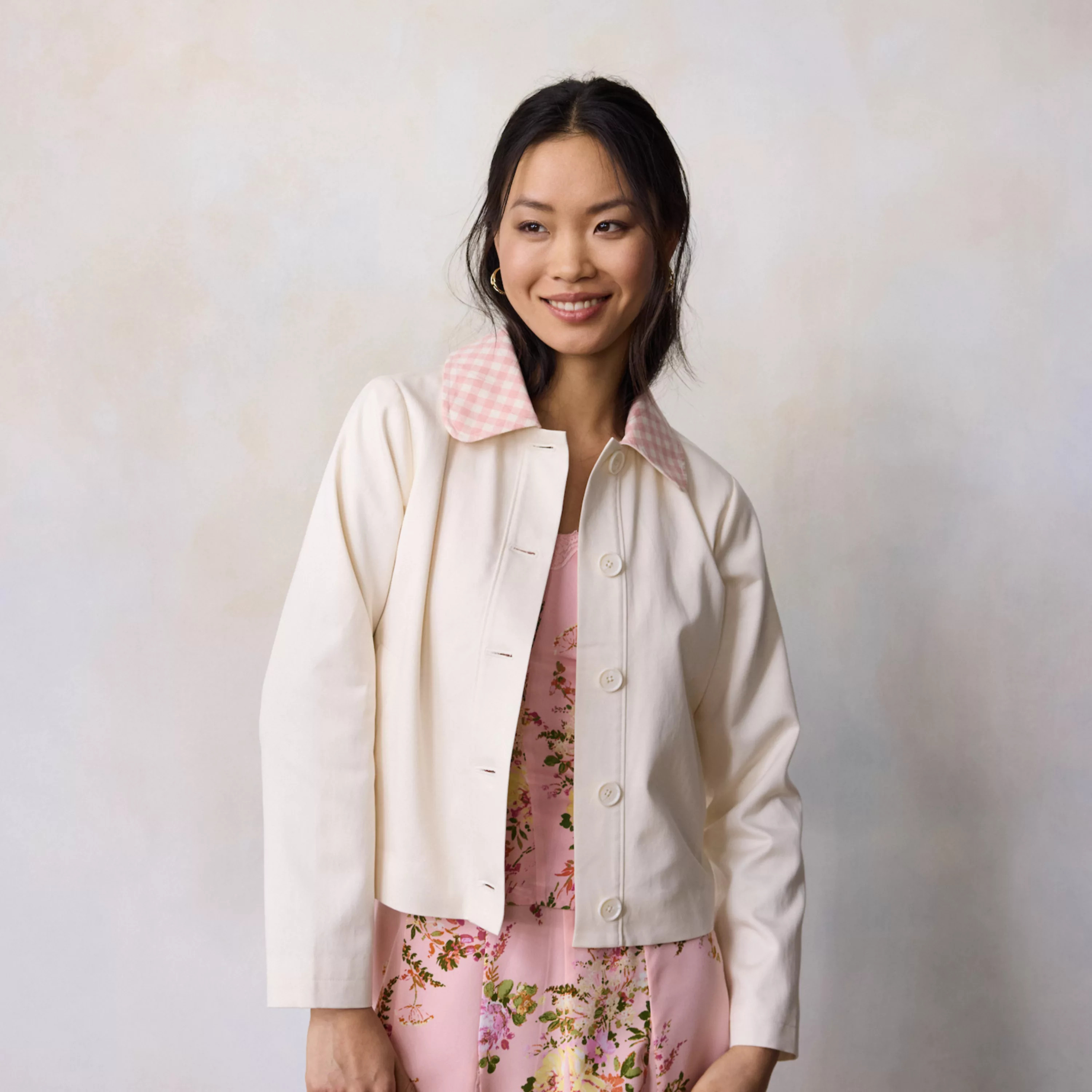 Women's LC Lauren Conrad Cropped Twill Jacket | Kohl's