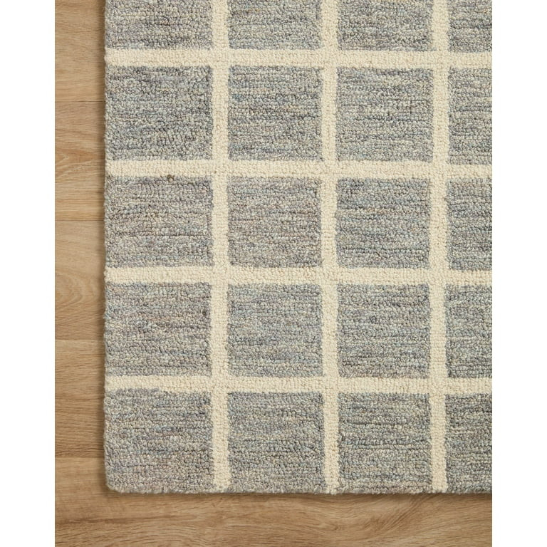 Chris Loves Julia x Loloi Polly Grid Slate/Ivory 7'-9" x 9'-9" Area Rug | Walmart (US)