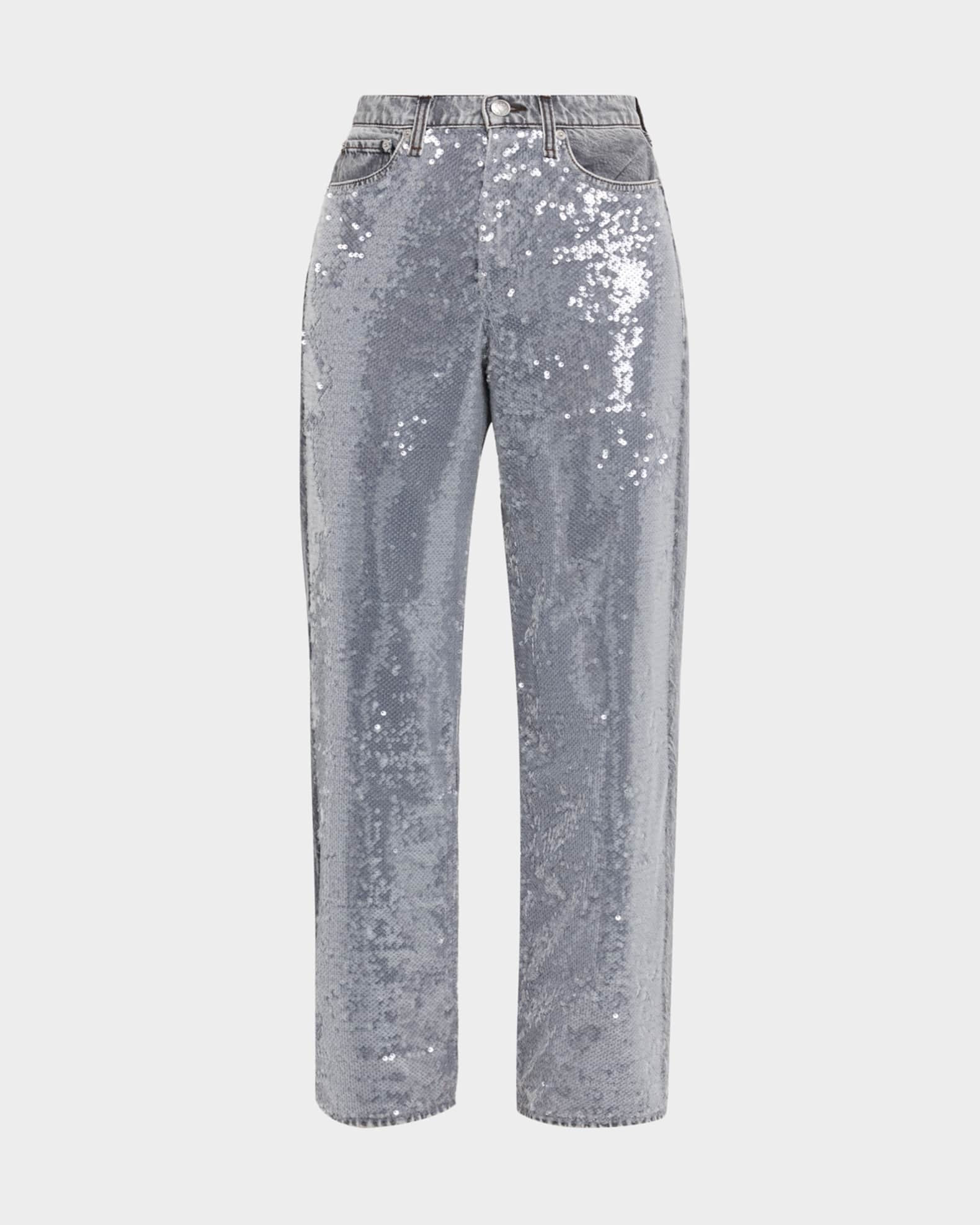 Shea Sequined Relaxed Straight Jeans | Neiman Marcus
