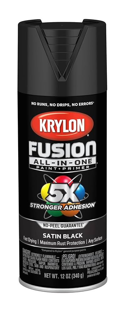 Krylon Fusion All-In-One Adhesive Spray Paint for Indoor/Outdoor Use, 12 oz, Black | Amazon (CA)