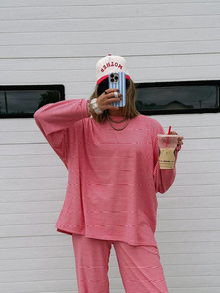feeling fuzzy oversized top - pink | Etta+East