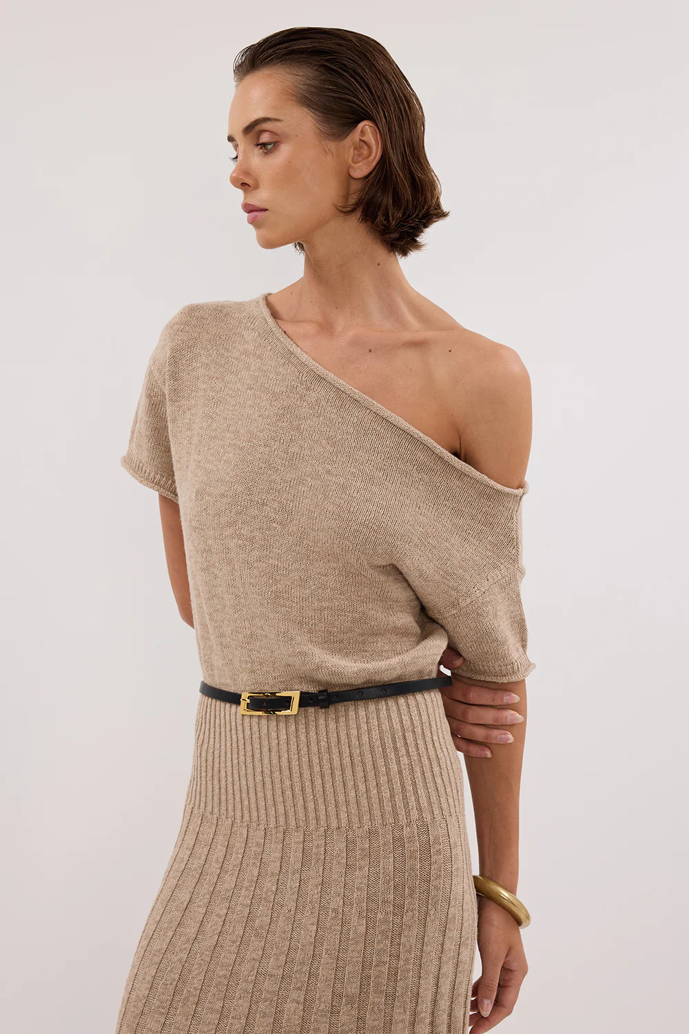 RICK NATURAL ASYM MIDI DRESS | DISSH