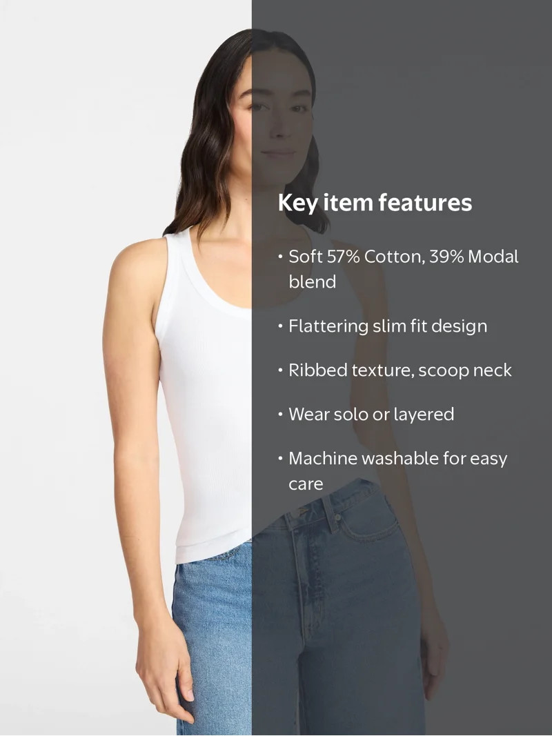 Time and Tru Women's Ribbed Tank Top, Sizes XS-XXXL | Walmart (US)