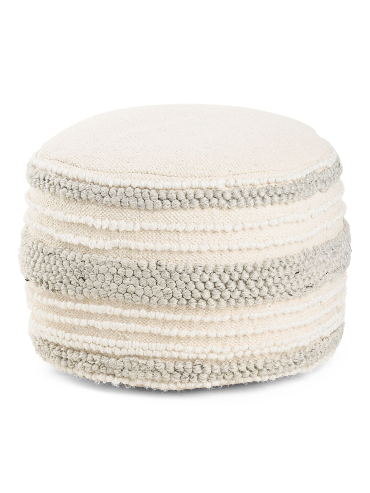 14x20 Made In India Textured Round Pouf | TJ Maxx